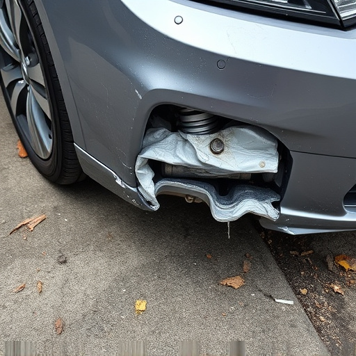 damaged car bumper