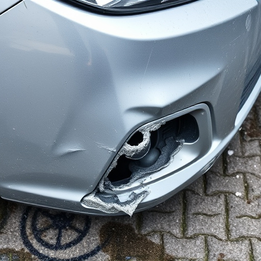 damaged car bumper