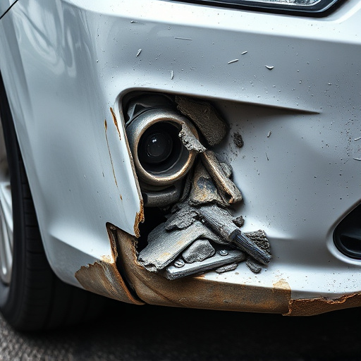 damaged car bumper