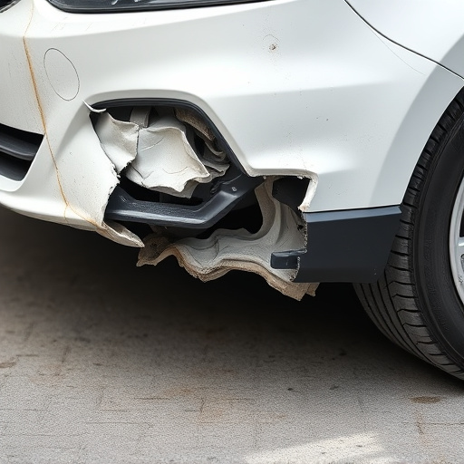 damaged car bumper