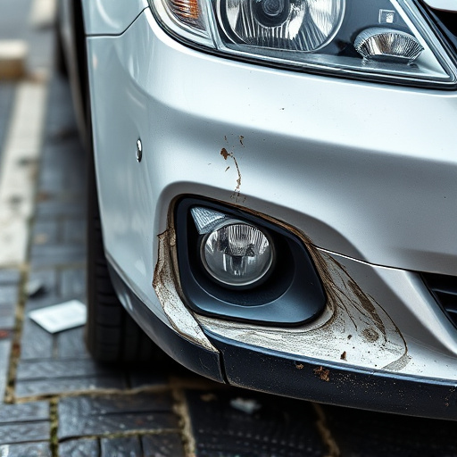 damaged car bumper