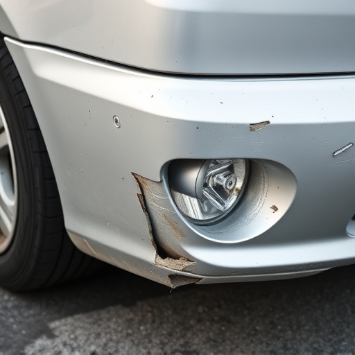 damaged car bumper