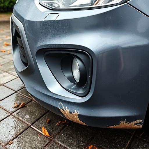 damaged car bumper