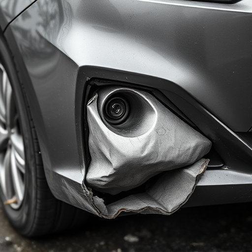 damaged car bumper