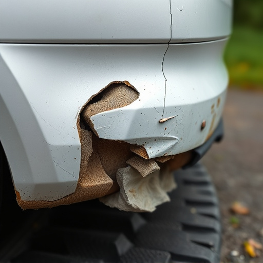 damaged car bumper