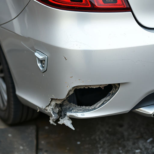 damaged car bumper