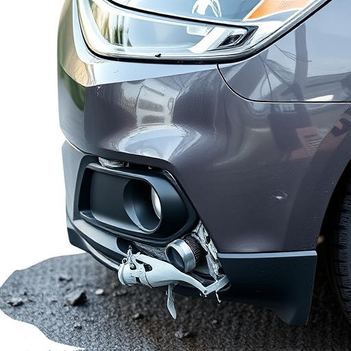damaged car bumper