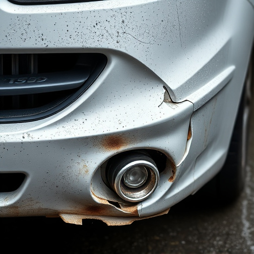 damaged car bumper