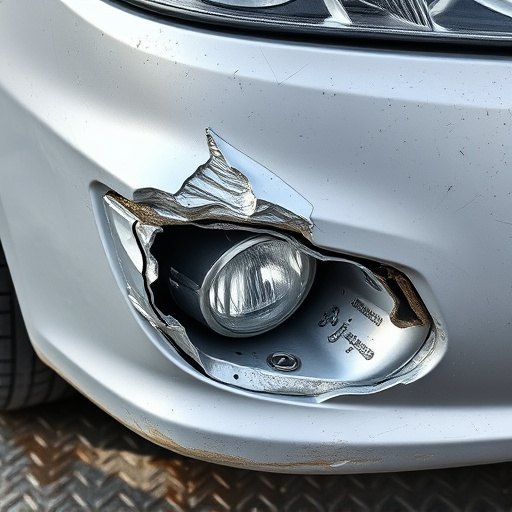 damaged car bumper