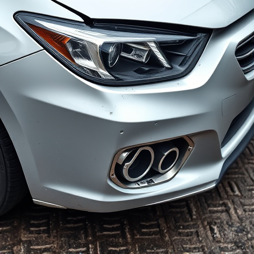 damaged car bumper