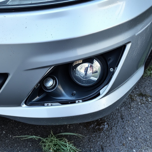 damaged car bumper