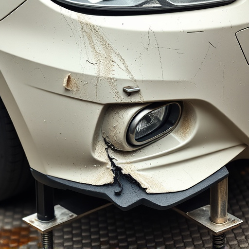 damaged car bumper