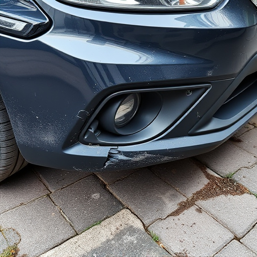 damaged car bumper