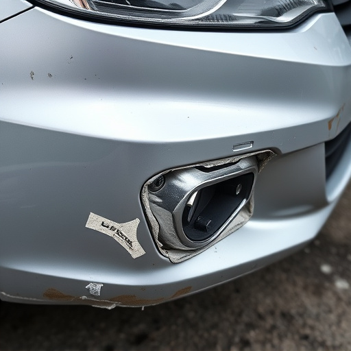damaged car bumper