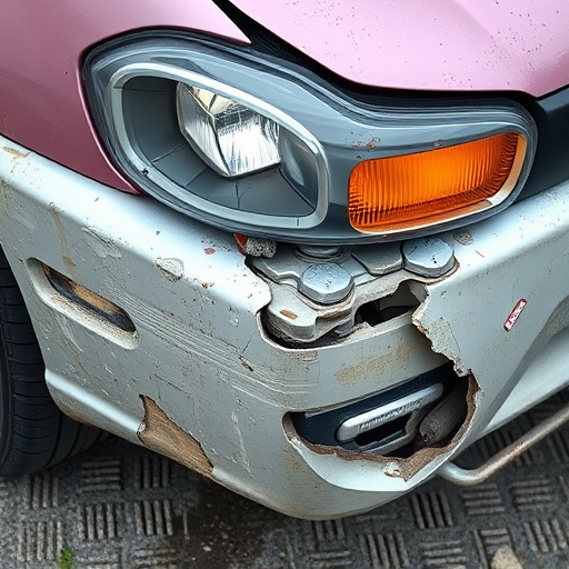 damaged car bumper