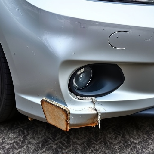 damaged car bumper