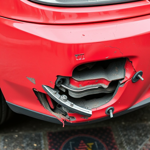 damaged car bumper