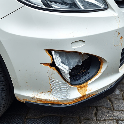 damaged car bumper