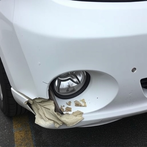 damaged car bumper