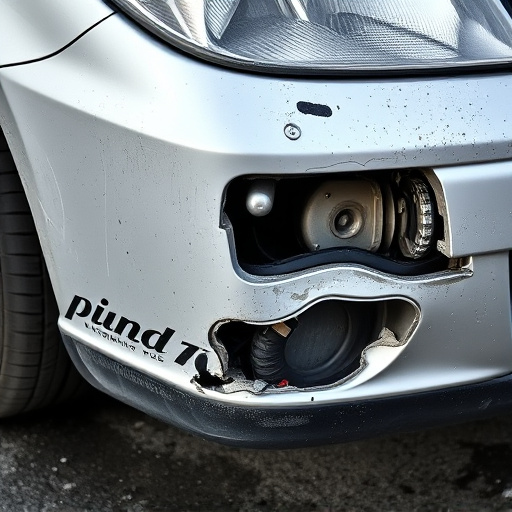 damaged car bumper