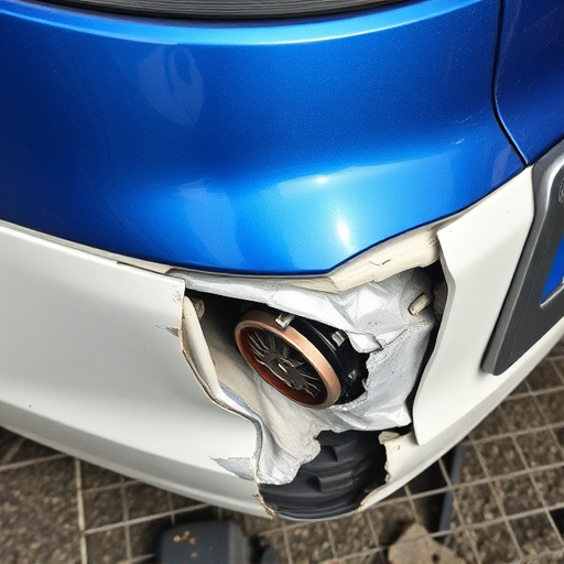 damaged car bumper