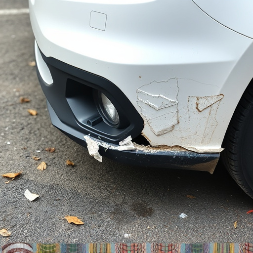 damaged car bumper