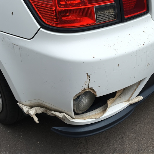damaged car bumper