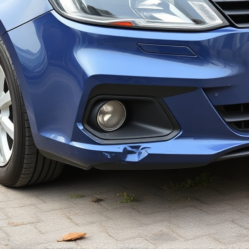 damaged car bumper