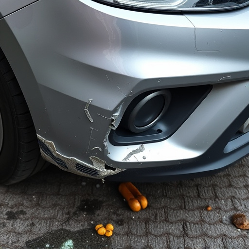 damaged car bumper