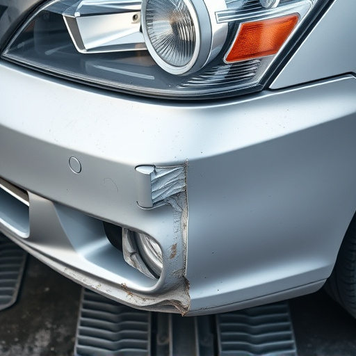 damaged car bumper