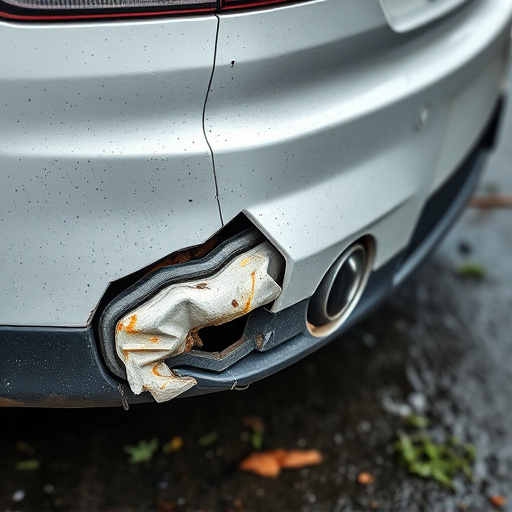 damaged car bumper