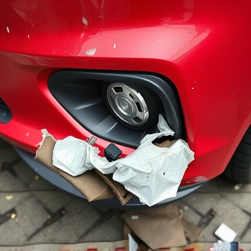 damaged car bumper