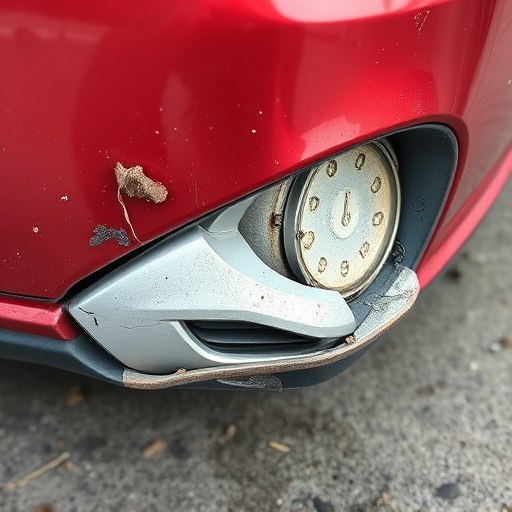 damaged car bumper
