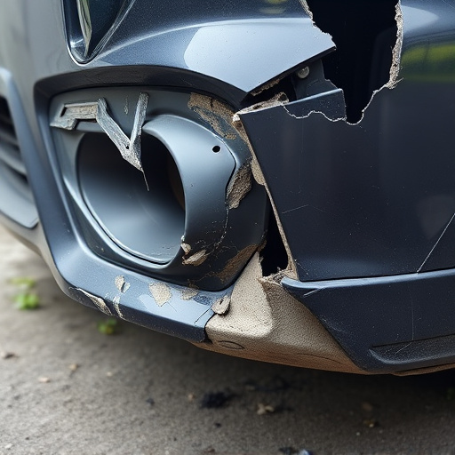 damaged car bumper