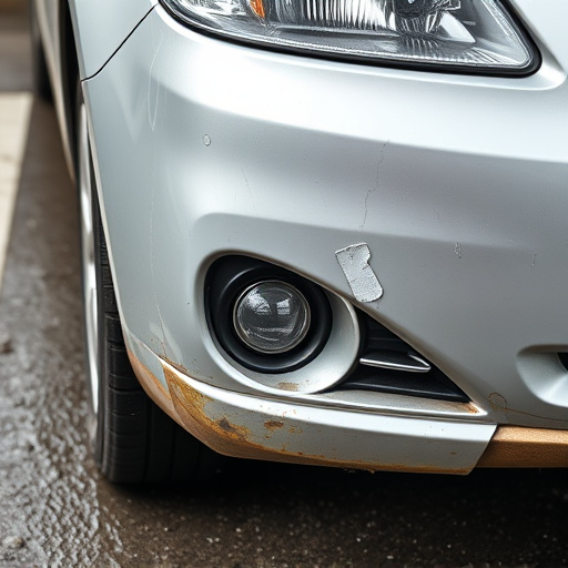 damaged car bumper