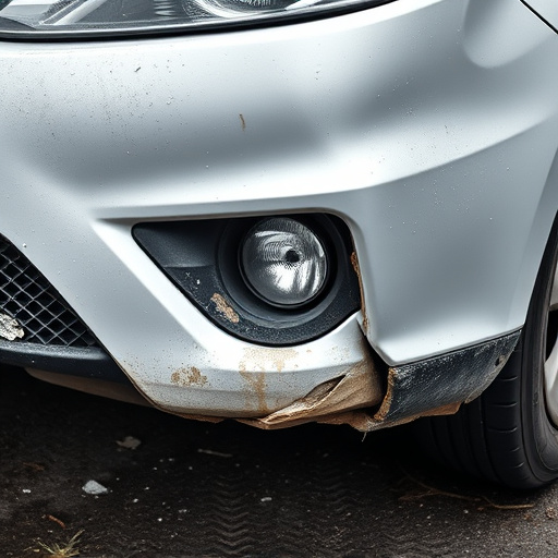 damaged car bumper