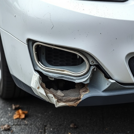 damaged car bumper