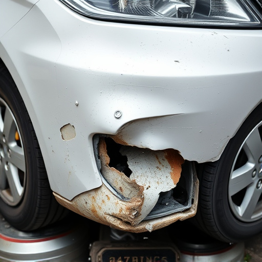 damaged car bumper