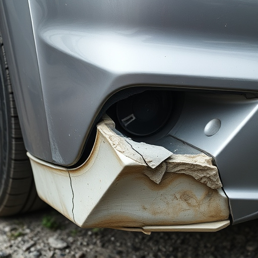 damaged car bumper