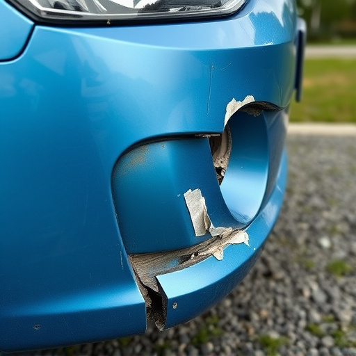 damaged car bumper