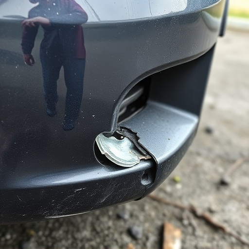 damaged car bumper