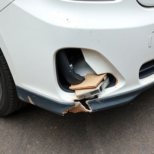damaged car bumper