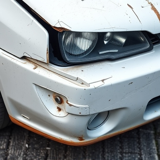 damaged car bumper