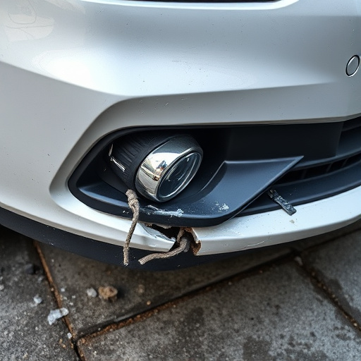 damaged car bumper