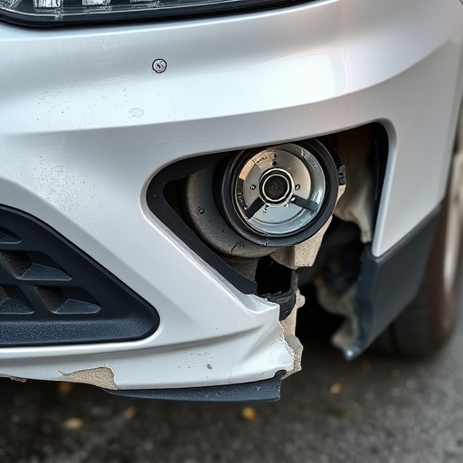 damaged car bumper