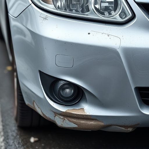 damaged car bumper