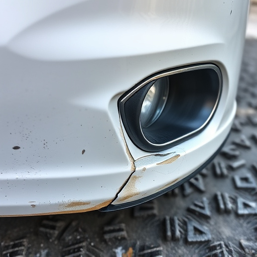 damaged car bumper