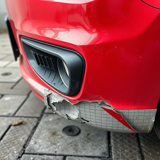 damaged car bumper
