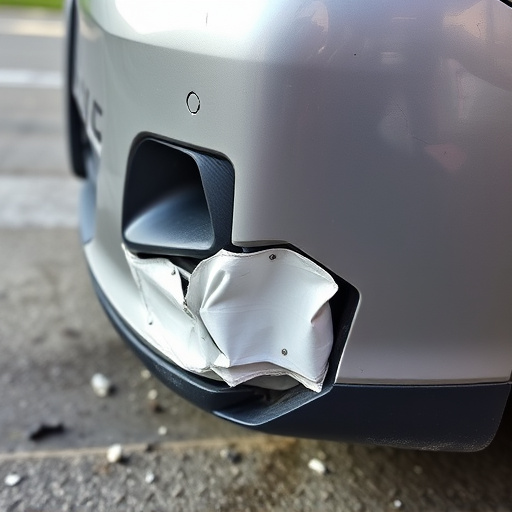 damaged car bumper