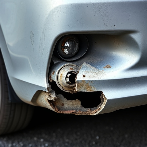 damaged car bumper